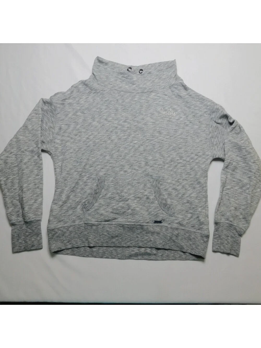 Justice Active Girls 14/16 Sweatshirt Heather Gray Funnel Neck Pullover Pocket